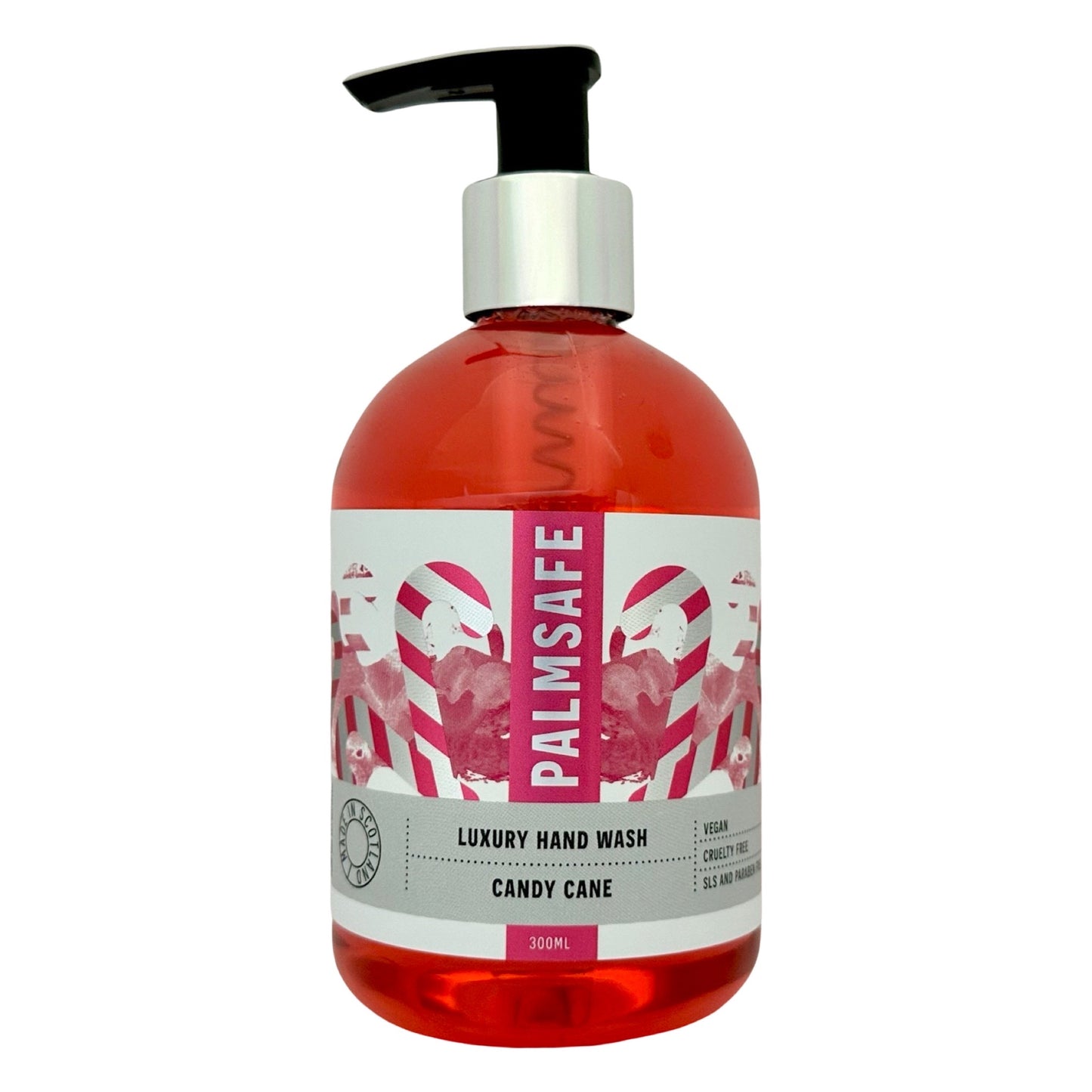 Palm Safe Candy Cane Scented Hand Wash 300ml Pump Bottle