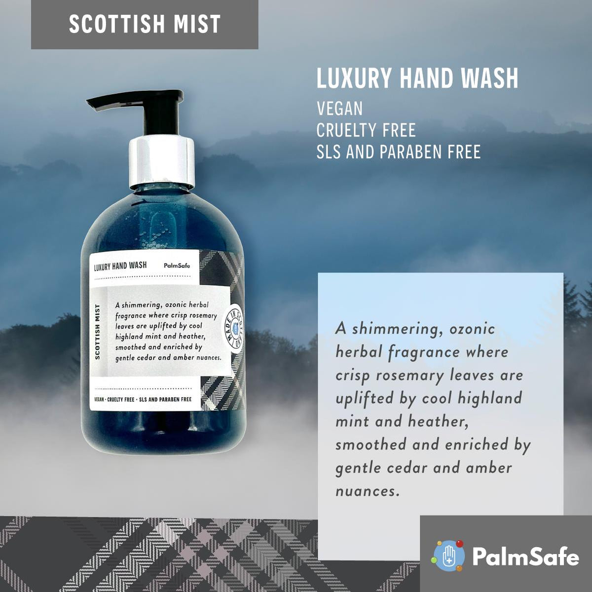 Luxury Hand Wash Scottish Collection 300ml Pump Bottles Palm Safe luxury-hand-wash-scottish-collection-300ml-pump-bottles-palm-safe